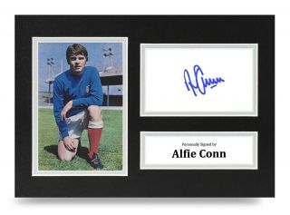 Alfie Conn Signed A4 Photo Display Glasgow Rangers Autograph Memorabilia,