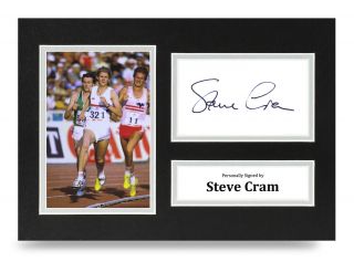 Steve Cram Signed A4 Photo Display Olympics Autograph Memorabilia,