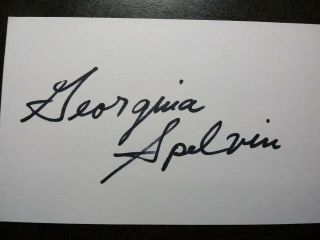 Georginia Spelvin Hand Signed Autograph 3x5 Index Card - Famous Adult Film Legend