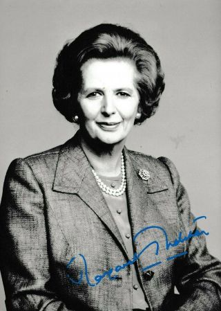 Former Tory Prime Minister Margaret Thatcher Lovely Signed Printed Pic 5x7