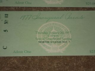 2 President Jimmy Carter Inauguration Parade Tickets and Envelope 3