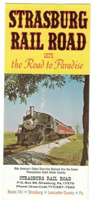 Vintage 1975 Strasburg Railroad Strasburg Pennsylvania Travel Brochure Rm6