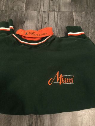 Vintage Miami Hurricanes Crewneck Sweatshirt By The Game Size Xl