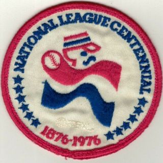 1976 National League Centennial Patch Worn On Nl Uniforms