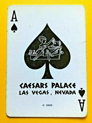 Caesars Palace Casino Lv Souvenir Ace Of Spades Swap Playing Card Logo Pip H3905