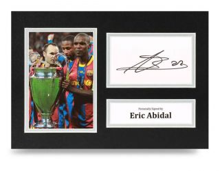 Eric Abidal Signed A4 Photo Display Barcelona Autograph Memorabilia,