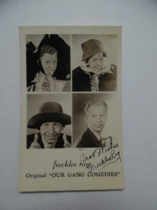 1945 Freckles Ray Our Gang Comedies Signed Inscribed Photo Postcard Vintage Vg