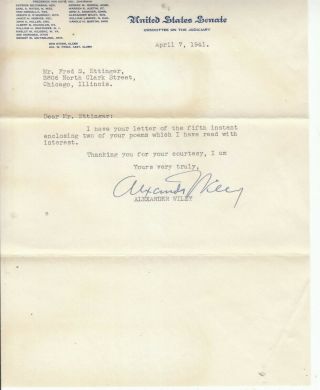 8 Pc U.  S.  Senators Signed 1941 Letters: