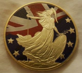 Brexit Gold Coin Britians European Union Exit Leaving Europe Referendum Vote Eu