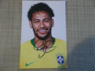 Neymar,  Brazilian Footballer,  An Hand Signed 6 X 4 Photo