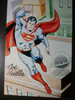 Joe Giella Authentic Hand Signed 4x6 Photo - Superman Comic Book Artist