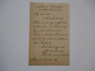 William Whyte Antique American Autograph Signed Letter Governor Maryland 1879