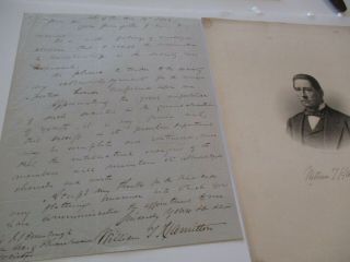 William Hamilton Antique American Autograph Signed Letter Governor Maryland