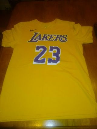 Nike Lebron James Los Angeles Lakers La 23 Nba Yellow Boys T - Shirt - Youth