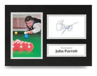John Parrott Signed A4 Photo Display Snooker Autograph Memorabilia,