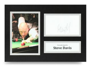 Steve Davis Signed A4 Photo Snooker Autograph Display Memorabilia
