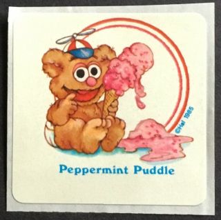 Vintage Scratch & Sniff Stickers - Muppet Babies - Peppermint 1 - Dated 1985