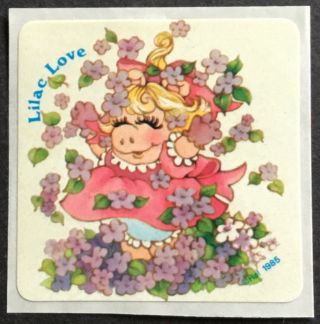 Vintage Scratch & Sniff Stickers - Muppet Babies - Lilac 4 - Dated 1985