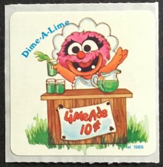 Vintage Scratch & Sniff Stickers - Muppet Babies - Lime 3 - Dated 1985