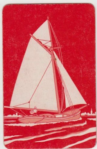 A115 Vintage Playing Card Australian Made Early Sailing Boat