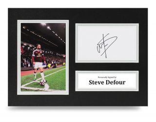 Steve Defour Signed A4 Photo Display Burnley Autograph Memorabilia
