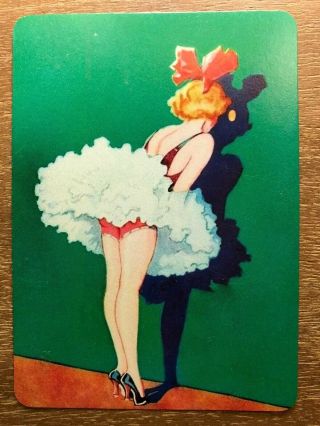 A - 97 Single Of Swap Playing Card In Cond.  Ballerina Peeking