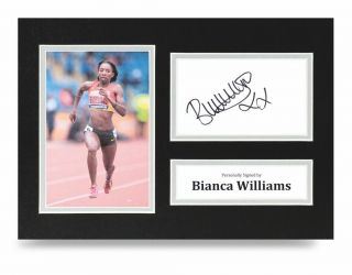 Bianca Williams Signed A4 Photo Display Olympics Autograph Memorabilia,
