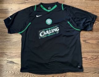 Men’s Nike Celtic Fc Carling Soccer Football Jersey - Black Away Kit - Size Xl