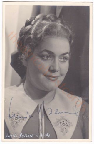 Opera Soprano Leonie Rysanek As Agathe In Der Freischütz.  Signed Postcard.