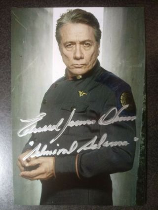 Edward James Olmos Authentic Hand Signed 4x6 Photo - Battlestar Galactica