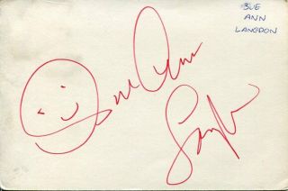 Sue Ane Langdon Roustabout Uhf Arnie A Guide To A Married Man Signed Autograph