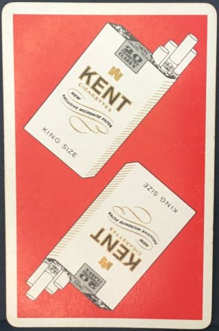 Playing Cards 1 Single Card Old Vintage Kent Cigarettes Tobacco Advertising