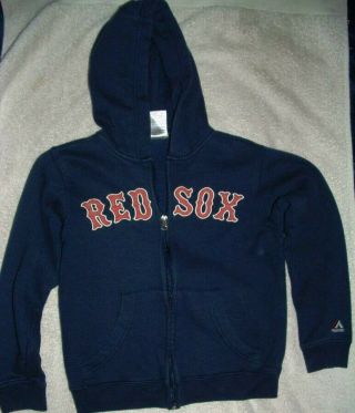 Boston Red Sox Majestic Full - Zip Hoodie Blue Youth Small 8