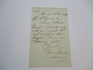 Antique Letter And Autograph By Famous American Entrepreneur Henry Hentz & Co