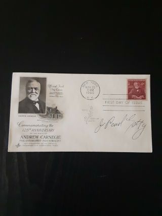 J.  Paul Getty American Businessman Signed Autographed First Day Cover Fdc Rare