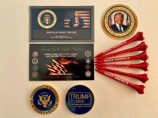 Trump Golf Ball Marker & Tee Set | - The Presidential Seal,  1 Decal