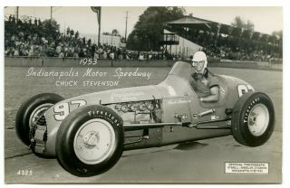 Chuck Stevenson 1953 Indianapolis Motor Speedway Postcard O 