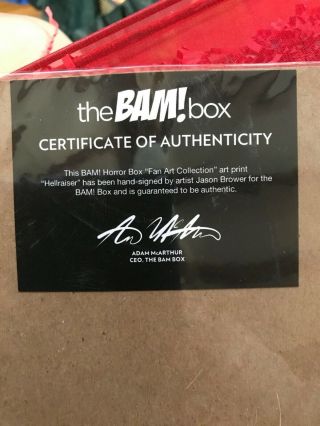 Bam Box Exclusive Hellraiser Fan Art Print variant /500 with,  box pendant 3