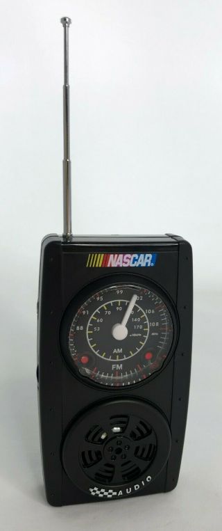 Nascar Nc188 Speedometer Dial Theme Am / Fm Pocket Radio,  Black