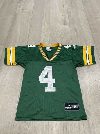 Pre - Owned Nfl Green Bay Packers Qb Brett Favre 4 Puma Jersey Youth Size Small