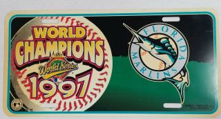 Vintage 1997 Florida Marlins Mlb World Series Champions License Plate
