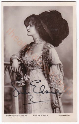 Stage Actress And Singer Lily Elsie.  Signed Postcard