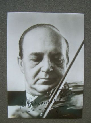 Photo Signed By The Violinist,  Ricardo Odnoposoff,  1991
