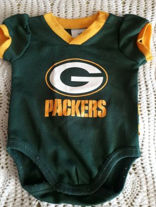 Nfl Team Apparel Green Bay Packers Baby One Piece Size 0 - 3 Months Cute