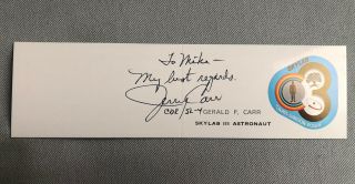 Jerry Carr Autographed Business Card Skylab 4 Nasa Astronaut Signed Autograph