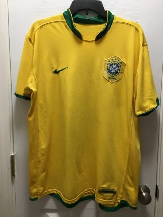 Vintage Nike Brasil Brazil Cbf Soccer Futebol Jersey Men 