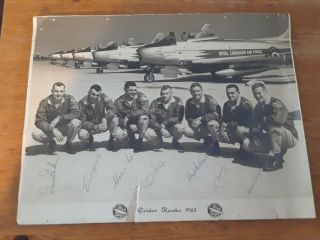 1963 Golden Hawks Autographed Photo - Royal Canadian Air Force Rcaf Pilot Signed