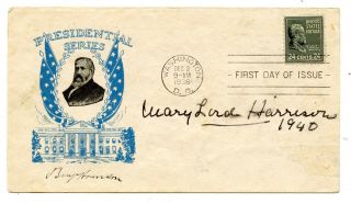 Mary Lord Harrison - Wife Of President Benjamin Harrison - Signed Fdc