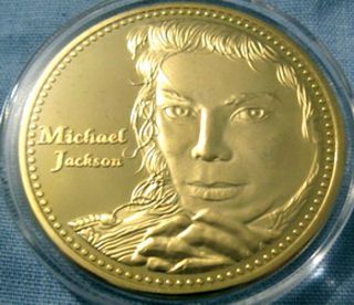Michael Jackson Coin Gold The King Of Pop Rock & Roll Music Usa Thriller 5 Five