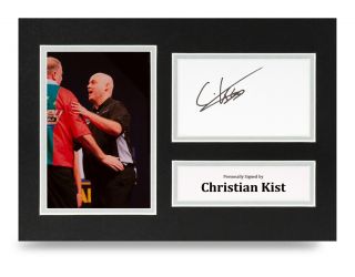 Christian Kist Signed A4 Photo Display Pdc Darts Autograph Memorabilia,
